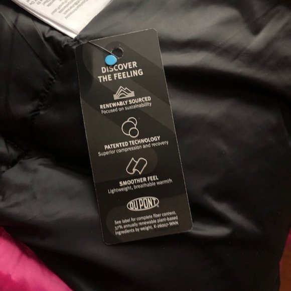 NWT DKNY Premium Down Blend Hooded Puffer Jacket Pink XL - Picture 10 of 15